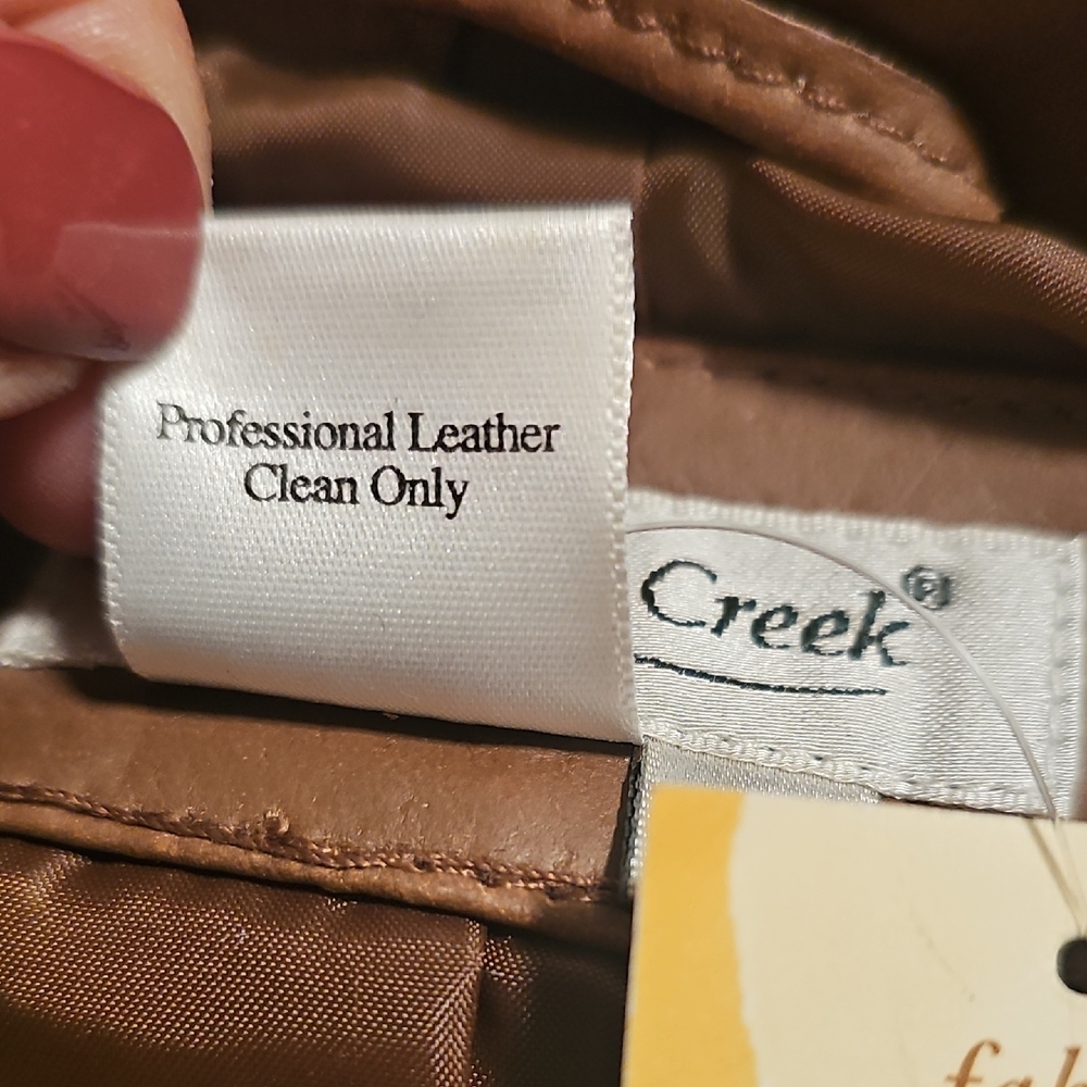 Coldwater Creek Tan Leather Jacket Womans Large - Picture 6 of 15
